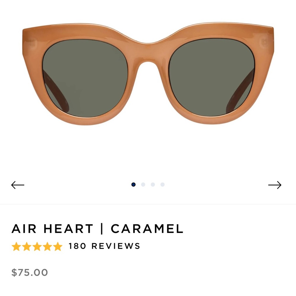 Le Specs Air Heart Sunglasses Caramel
